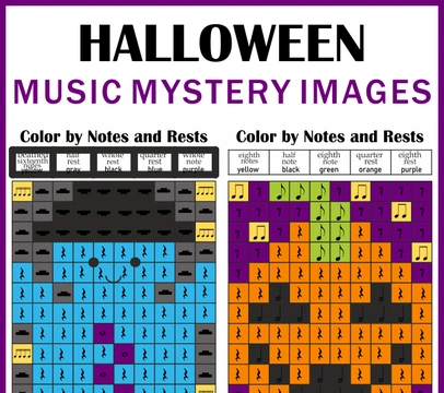 Halloween Music Color by Note Mystery Picture