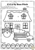 Image for Musical Coloring Pages for Winter {Color by Bass Pitch} with answers product