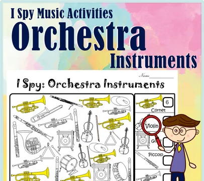 I Spy Orchestra Instruments Coloring Games
