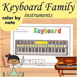 Keyboard Instruments Color by Music Pages