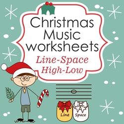 Image for Christmas Music Worksheets {Lines-Spaces, High-Low} product