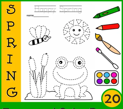 Spring Trace and Color Pages {Fine Motor Skills + Pre-writing}
