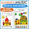 Image for Summer Music Color by Note Worksheets Bundle product