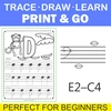 Image for Bass Clef Tracing Music Notes Worksheets for Summer product
