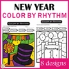 Image for Happy New Year Color by Music Rhythm Worksheets product