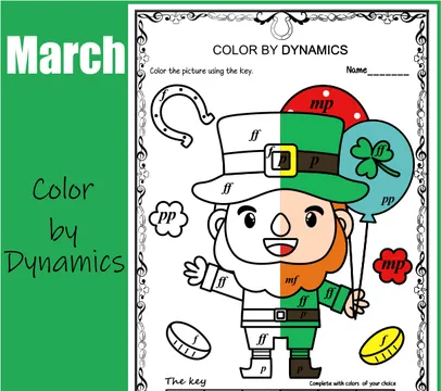 St. Patrick's Day Music Coloring Pages | Color by Dynamics