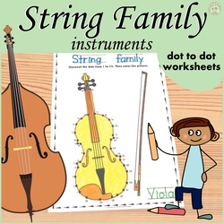 Image for String Instruments Dot to dot Worksheets product