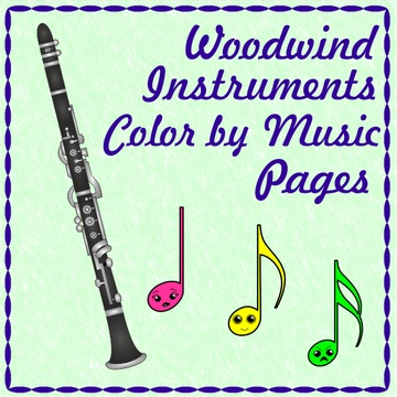 Woodwind Instruments Color by Music Pages