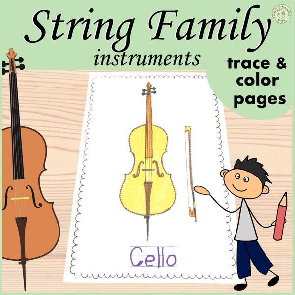 String Instruments Trace and Color Page
