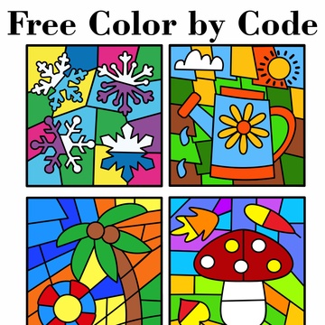 Free Color By Code Clip Art Templates