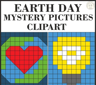 Earth Day Mystery Pictures Clipart | Pixel Art Images