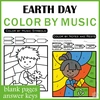 Image for Earth Day Music Color by Code  Worksheets product