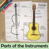 Image for String Family Instruments Coloring Pages | Parts of the String Instruments product