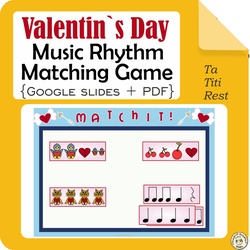 Image for Valentine`s Day Rhythm Matching Game {Ta, Ti-Ti, Rest} product