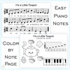 Image for I`m a Little Teapot Nursery Rhythm | Online Music Game & Color By Note Sheet product