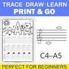 Image for Treble Clef Tracing Music Notes Worksheets for Summer product