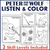 Image for Peter and the Wolf Music Coloring Sub Plans Bundle product