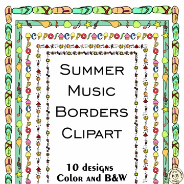 Summer Music Borders Clipart | Music Frames