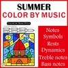 Image for Summer Music Color by Code Pages | Notes Rests Dynamics Treble & Bass product