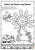Image for Musical Coloring Pages for Spring {Color by Notes and Rests} with answers product