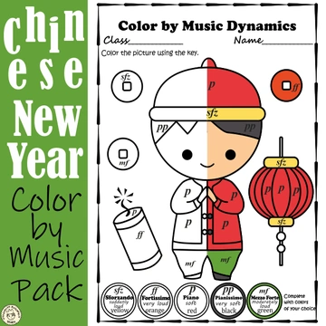 Chinese New Year Music Coloring Sheets Pack