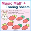 Image for Easter Music Rhythm Worksheet | Feed the Bunny | Music Math + Tracing Sheets product