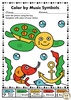 Image for Ocean themed Music Coloring Pages & Worksheets | Music Symbols product