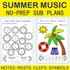 Image for Summer Trace and Color Music Worksheets product