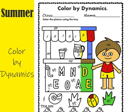 Summer Color by Dynamics Music Coloring Pages