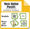 Image for Music Digital Puzzles Animal Themed {Google Slides} product