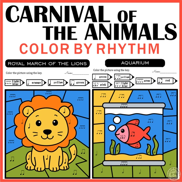 The Carnival of the Animals – Music Color by Rhythm Pages