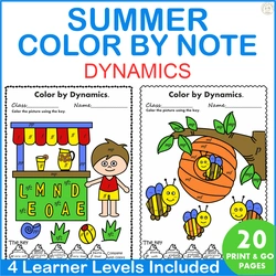 Image for Summer Color by Dynamics Music Coloring Pages product