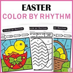 Image for Easter Color by Rhythm | Music Coloring Activities | Color-by-Note product