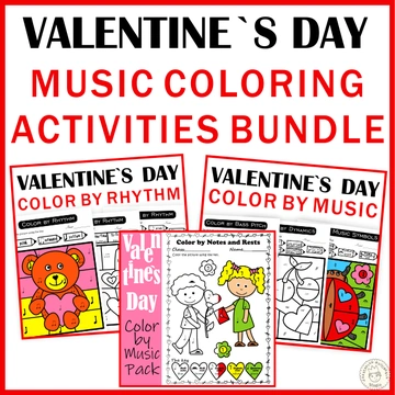 Valentine`s Day Music Color by Code Bundle