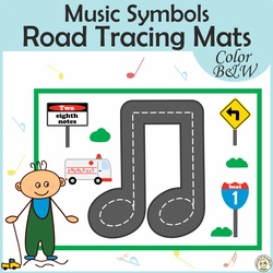 Image for Music Notes & Symbols Road Tracing Mats product