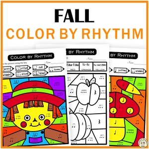 Fall Color by Rhythm Activities | Music Color by Code | Standard Notation