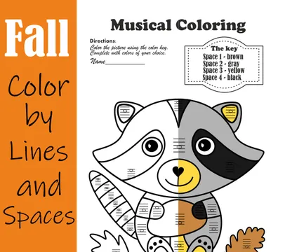 Musical Coloring Pages for Fall {Lines and Spaces} with answers