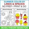 Image for Summer Music Coloring Pages | Lines and Spaces Coloring Worksheets product