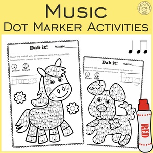 Farm Animals Music Rhythm Dot Marker Activities | Quarter note & Eight notes