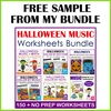 Image for Free Halloween Color by Music Pages product