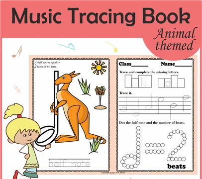 Music Tracing Book | Animal Themed