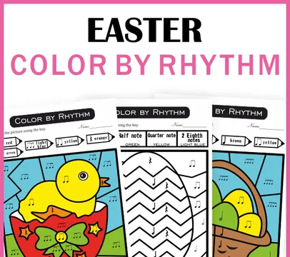 Easter Color by Rhythm | Music Coloring Activities | Color-by-Note