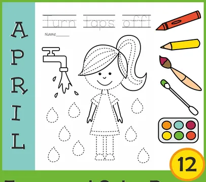 Earth Day Trace and Color Pages | Fine Motor Skills | Prewriting