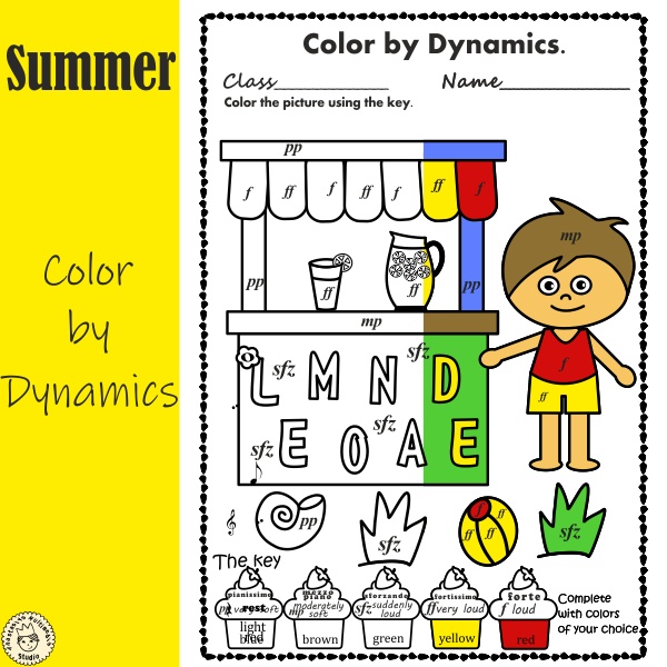 Summer Color by Dynamics Music Coloring Pages