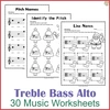 Image for Valentine`s Day Music Staff Worksheets Bundle product