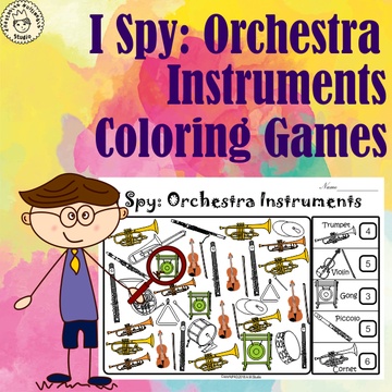 I Spy Orchestra Instruments Coloring Games