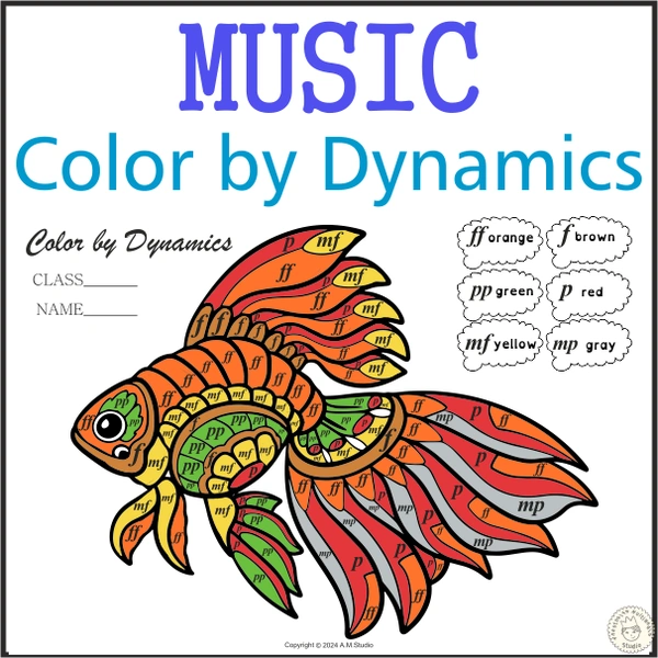 Music Color by Dynamics | Gold Fish Mandala Style