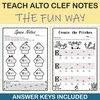 Image for Alto Clef Note Name Worksheets for Summer product