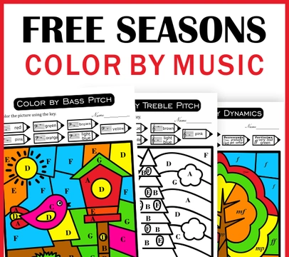 Free Printable Music Color by Number Sheets | Color by Note Names, Symbols, Dynamics