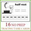 Image for Cinco de Mayo Music Tracing Task Cards | Notes, Rests & Clefs Worksheets product